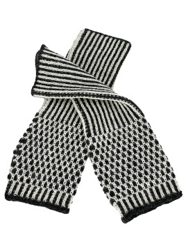 GLOVES STRIPED CHARCOAL/WHITE
