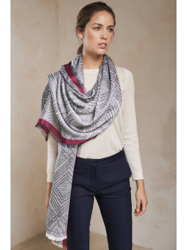 SAMEDI SHAWL BLANCO Y NEGRO