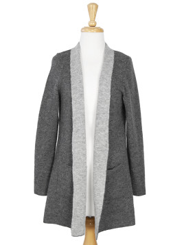 REVERSIBLE CARDIGAN MID GREY/SILVER