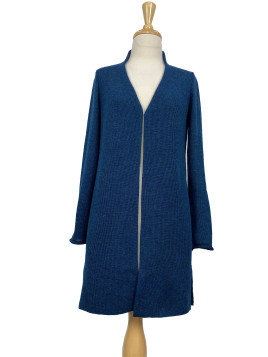 Long Cardigan Teal Melange